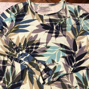 Hang Ten Long Sleeve Sun Protection Tee With Zippered Pocket Leaf Mint Size XL